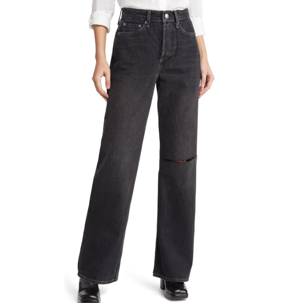 NWT rag & bone Logan Wide-Leg Black Jeans